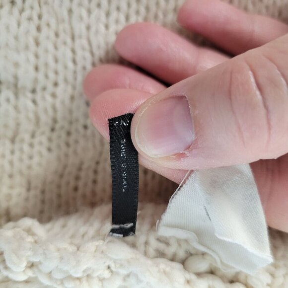 Anthropologie Akemi + Kin Fringe Boho Cardigan Crochet Open Front Cozy Oversized - Picture 11 of 14